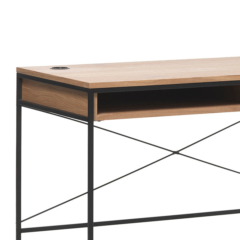 RIVOLI Study Desk 120cm -  Natural Oak & Black