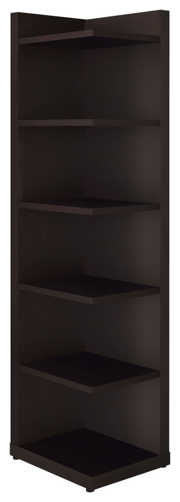 Pinckard 6 tier Corner Bookcase Cappuccino   Modern   Bookcases   by Modon  Houzz