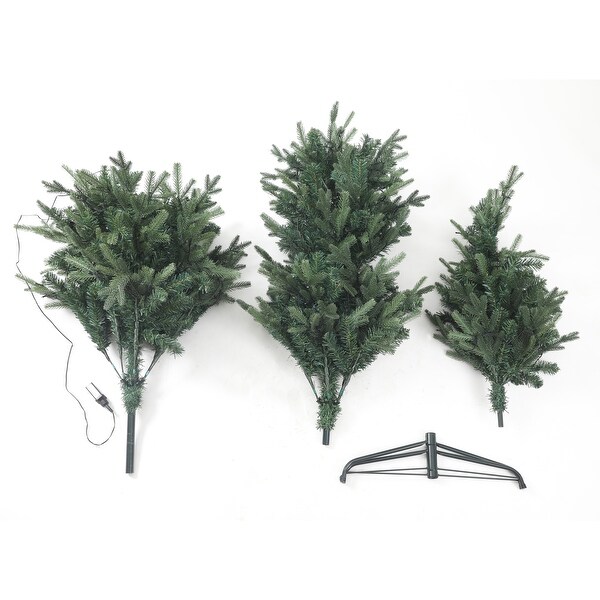 7Ft PreLit LED Artificial Slim Fir Christmas Tree with Metal Stand