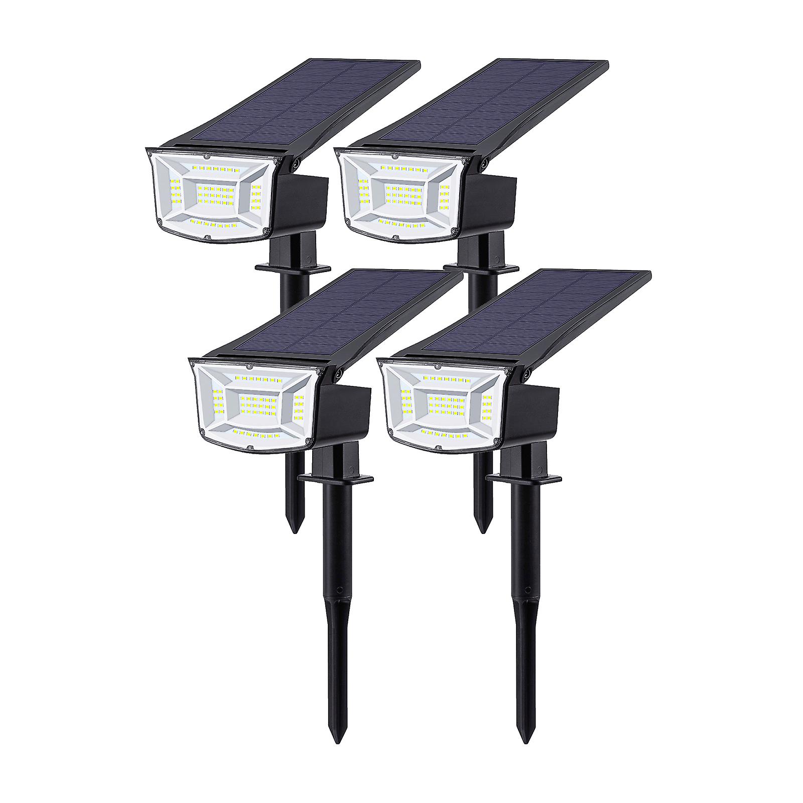 4pcs Led Solar Spotlight Adjustable 2 In 1 Landscape Stake Lights Wall Light Waterproof Outdoor Lights For Wedding Party Yard Walkway Patio Decoration