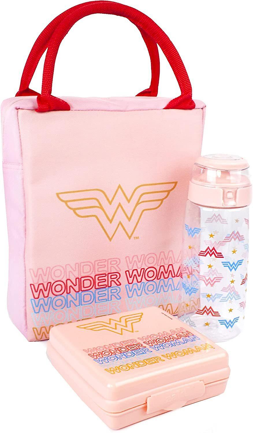 Wonder Woman Rectangular Lunch Bag Set (Pack of 3)