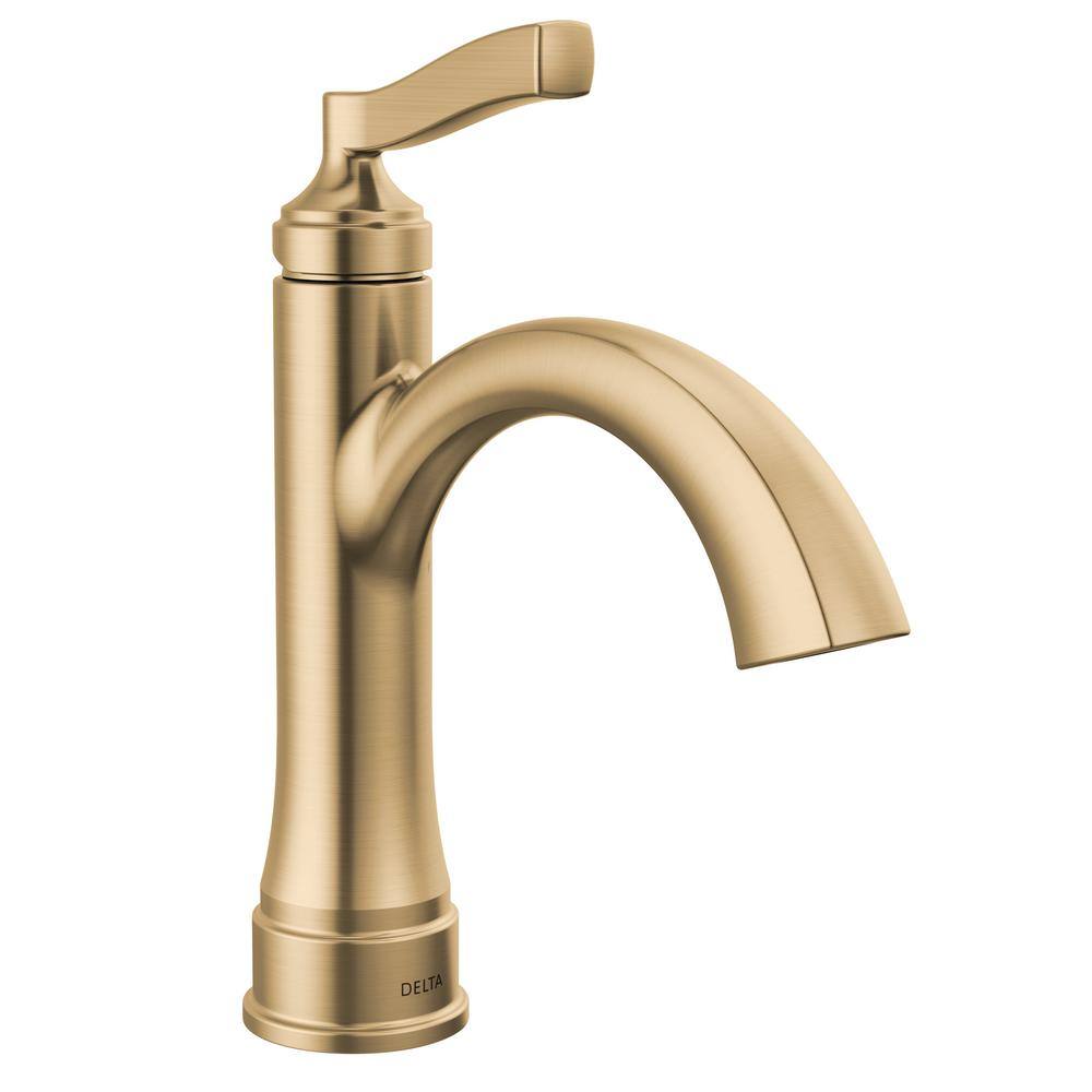 Delta Faryn Single Handle Single Hole Bathroom Faucet in Brushed Gold 15822LF-CZ