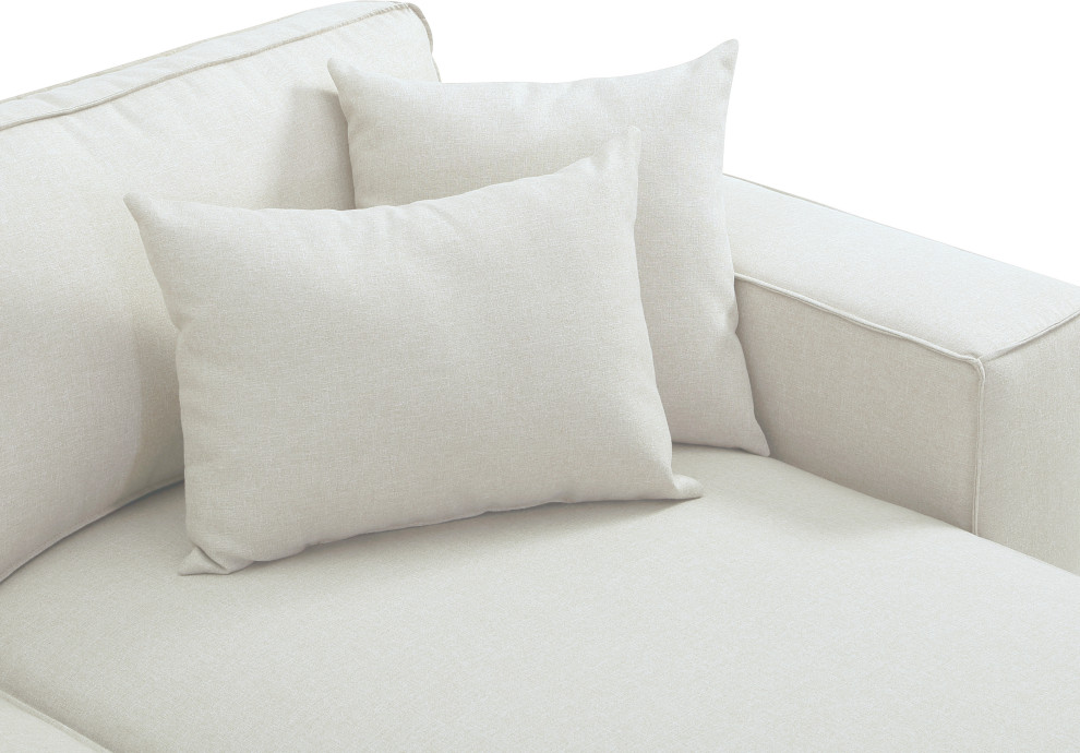 Elson Loveseat in Beige Linen   Transitional   Loveseats   by Lilola Home  Houzz