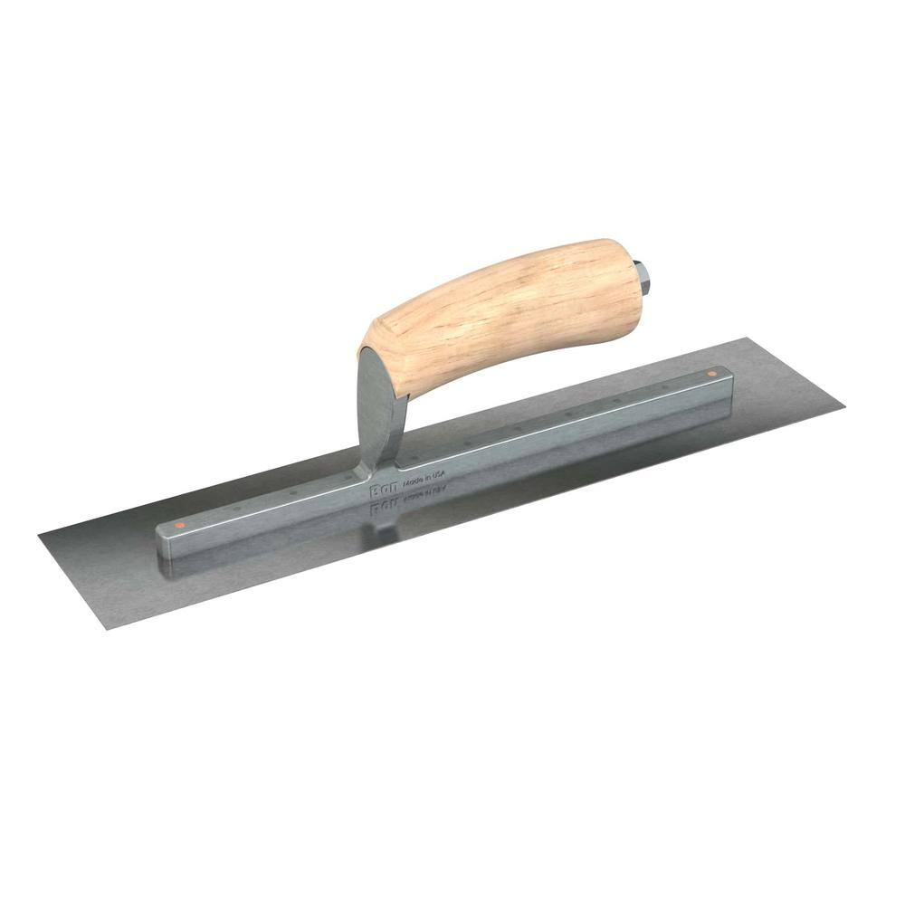 Bon Tool 14 in. x 3 in. Carbon Steel Square End Finishing Trowel with Wood Handle 66-227