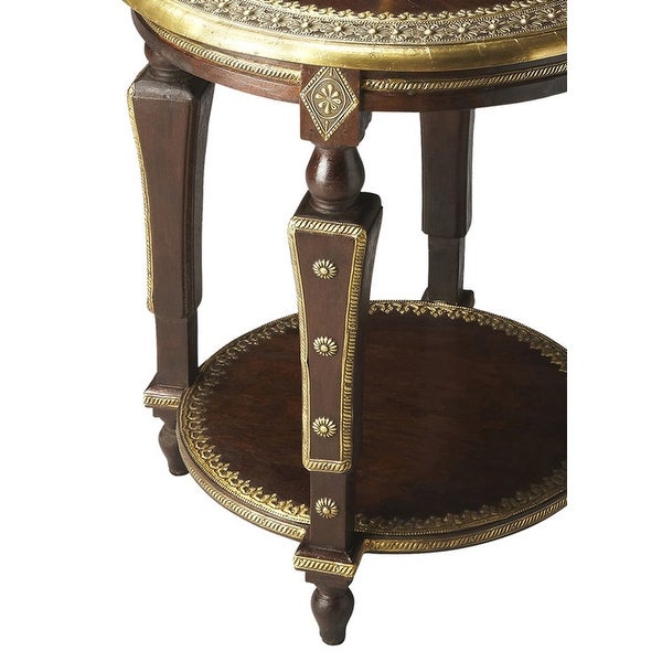 Handmade Regal Indian Round Mango Wood End Table (India)