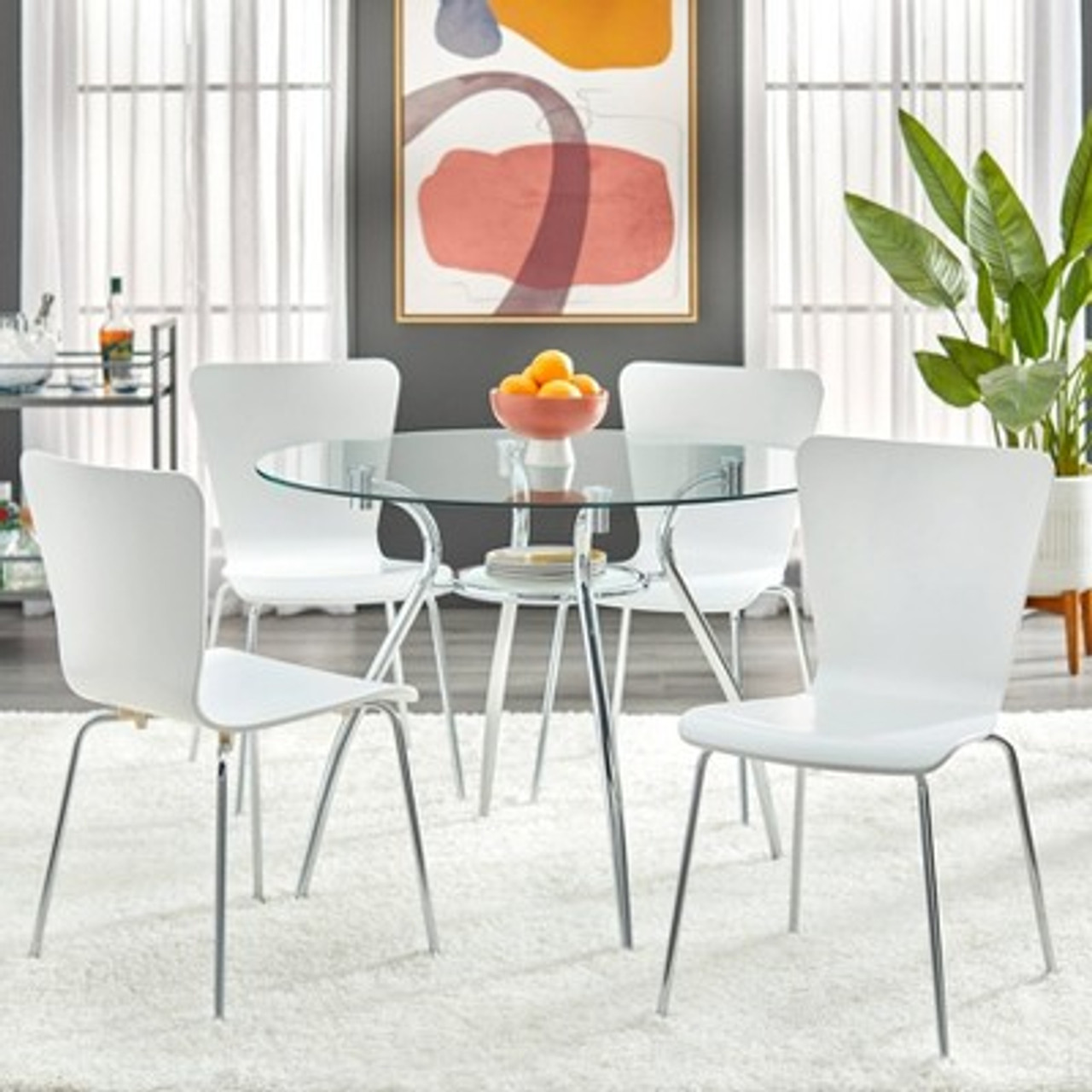 Set of 2 Pisa Modern Bentwood Dining Chairs White - Buylateral