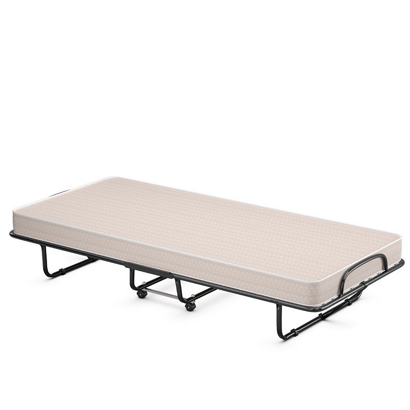 Rollaway Guest Bed with Sturdy Steel Frame and Memory Foam Mattress