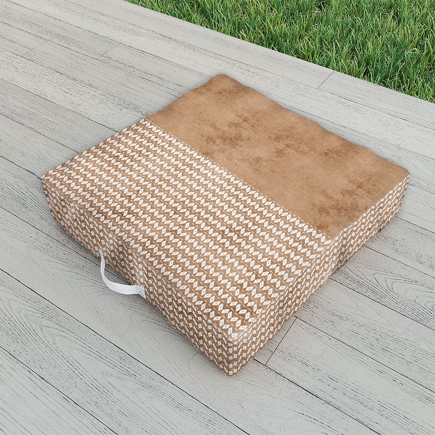 Sheila Wenzel ganny Two Toned Tan Texture Outdoor Floor Cushion Deny Designs