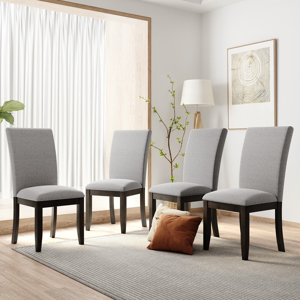 4 Piece Upholstered Wood Dining Chair