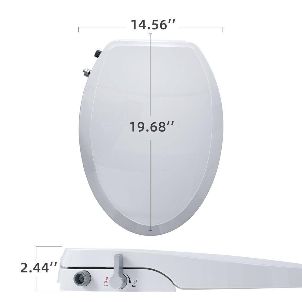 Casta Diva Non- Electric Bidet Seat for Elongated Toilet in White CD-BT02