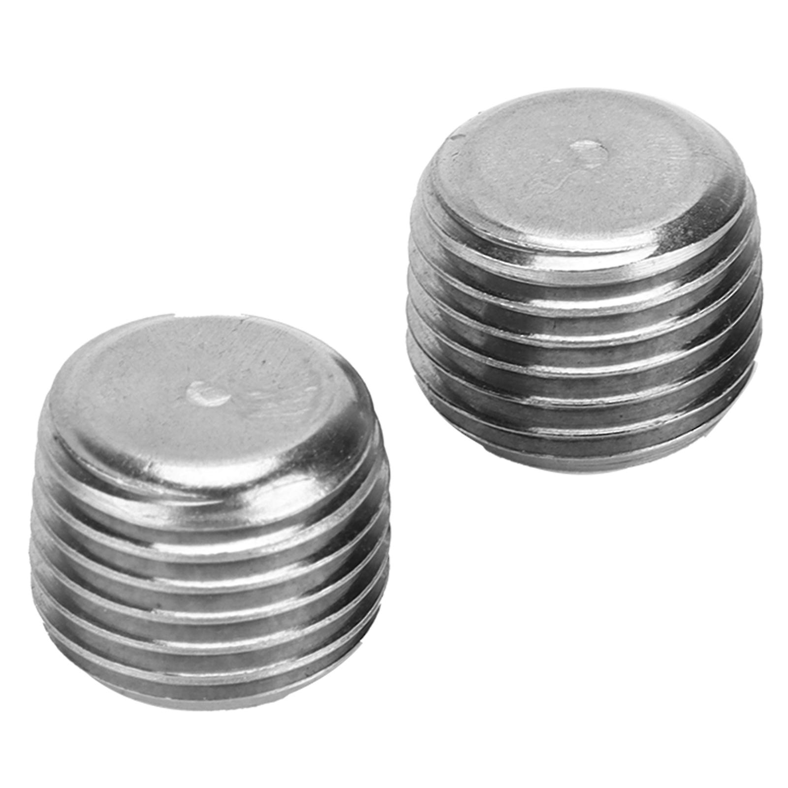 2pcs 1/4in Npt Pipe Plug Male Thread Fitting Stainless Steel Internal Hex Thread Plug Universal