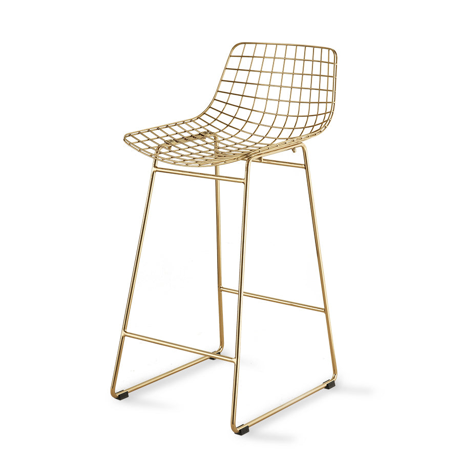 Metal wire bar/counter stool - brass