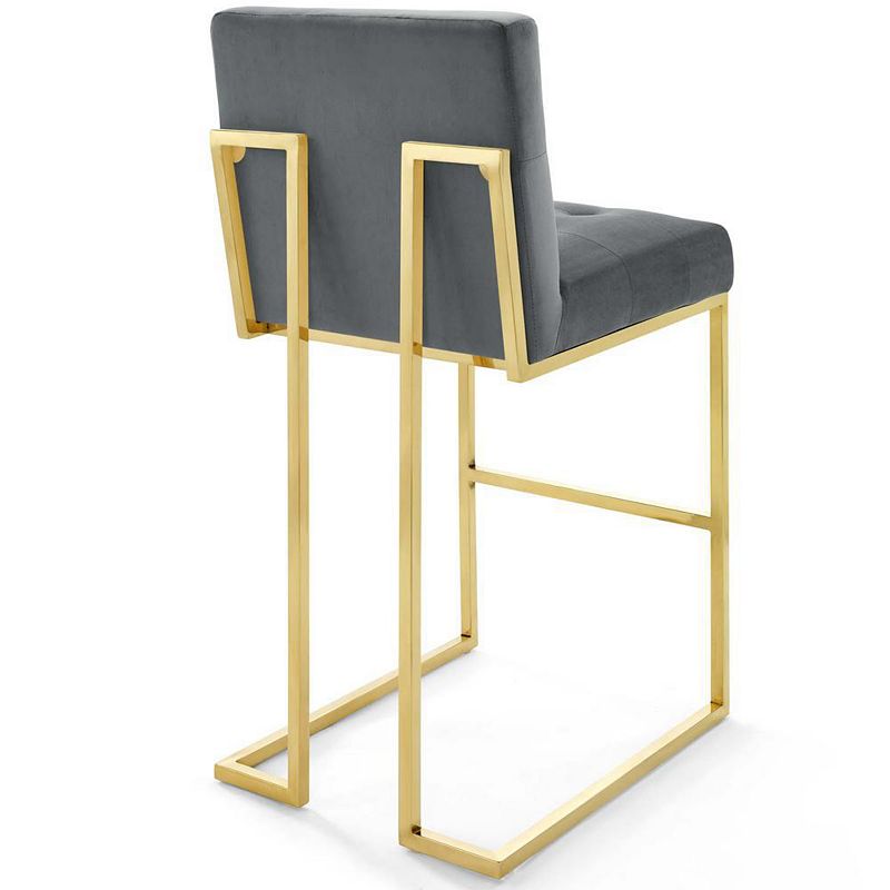 Modway Privy Gold Stainless Steel Performance Velvet Bar Stool