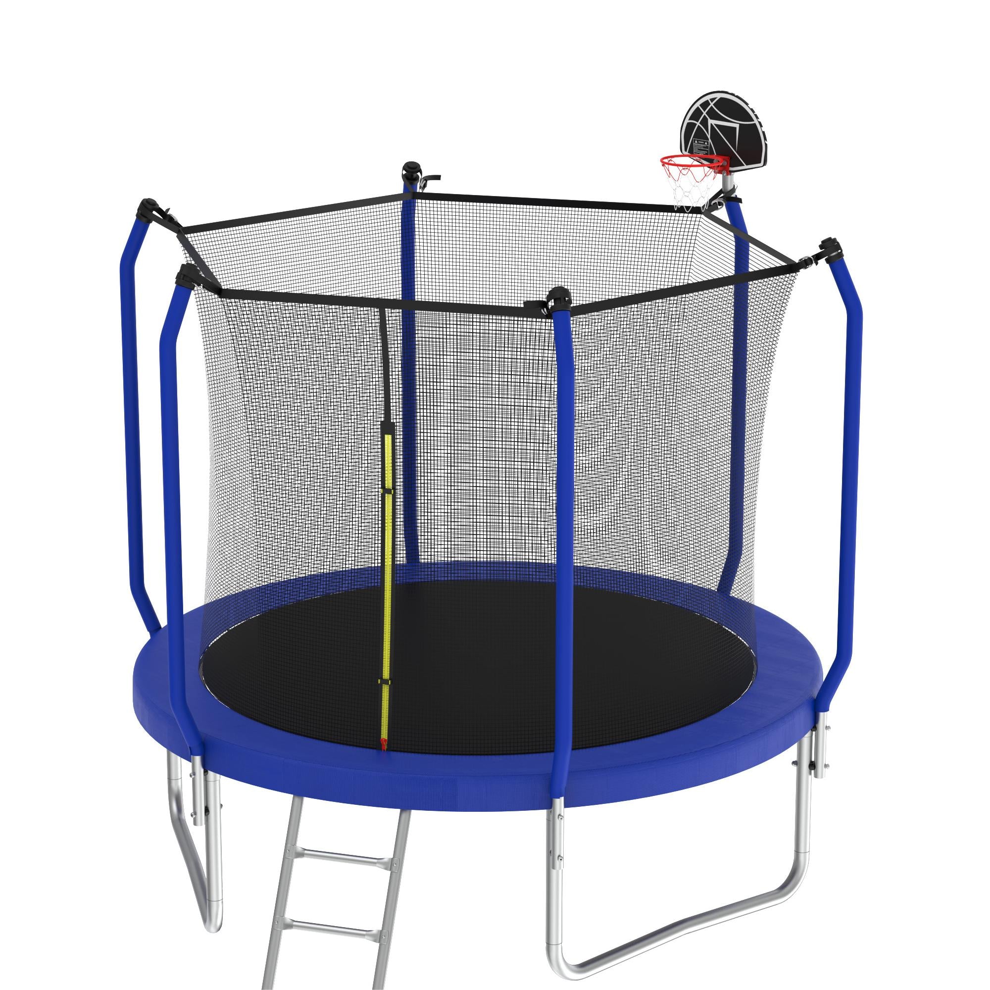 10FT Trampoline ASTM Approval Outdoor Trampoline for Kids with Basketball Hoop,  Ladder and AntiRust Coating