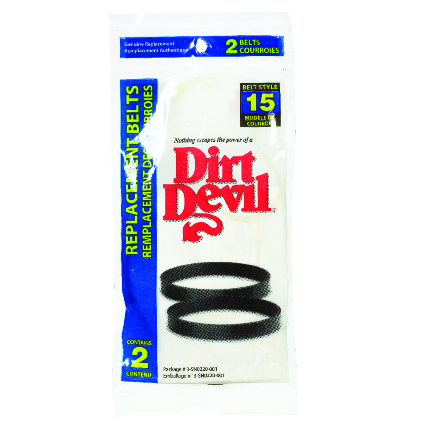 Dirt Devil Vacuum Belt For ultra corded hand vacuums 2 pk