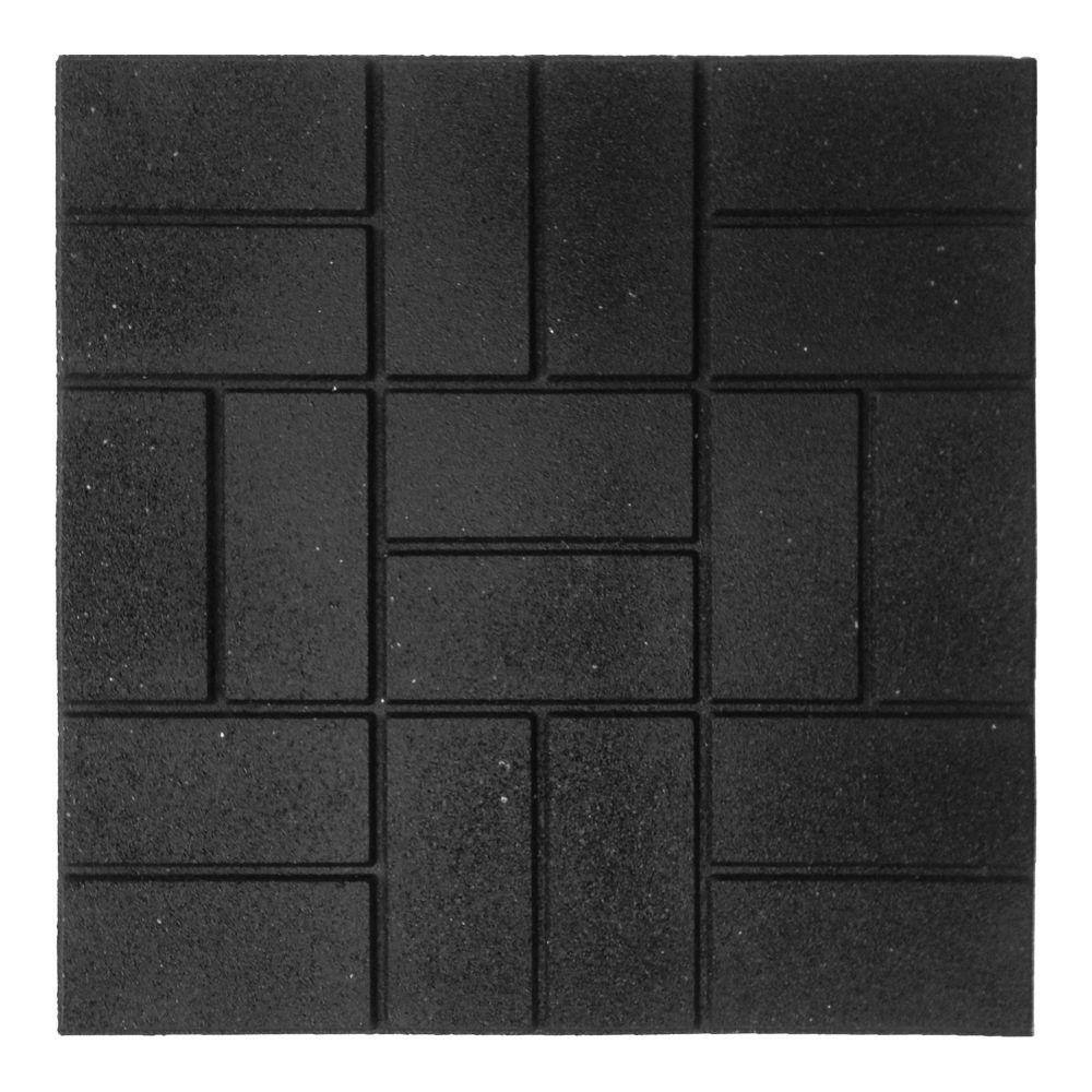 Envirotile 24 in. x 24 in. Rubber XL Brick Black Paver MT5001194