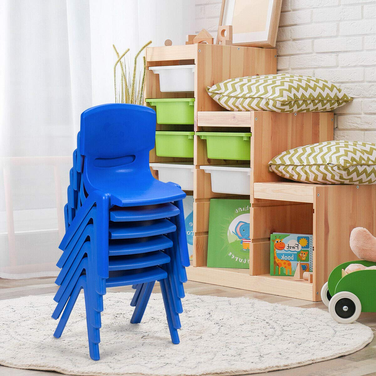 Plastic Stackable School Chairs, 4 Pack Stackable Chairs