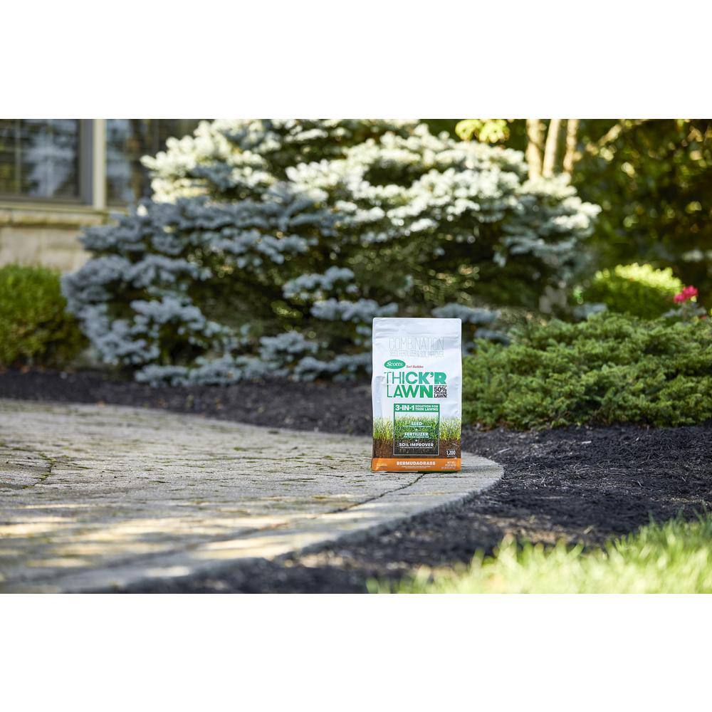 Scotts Turf Builder 12 lbs. 1200 sq. ft. THICK'R LAWN Grass Seed Fertilizer and Soil Improver for Bermudagrass 30177A1