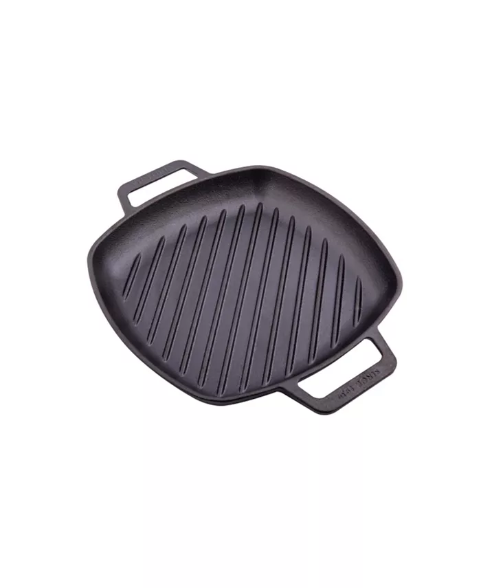 Victoria 10in Square Grill Pan with Double Loop Handles Seasoned