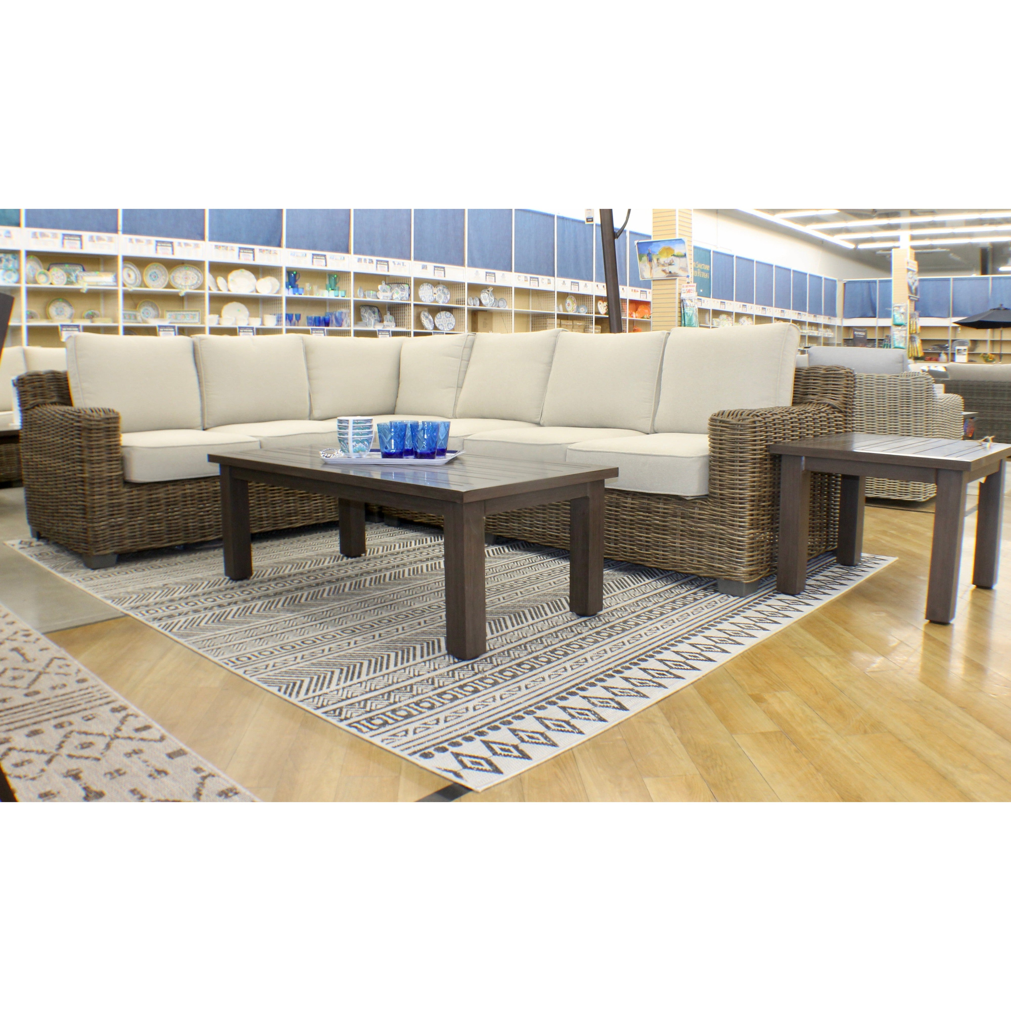 Carmel Brown Outdoor Sectional with LUX Heavy Weave