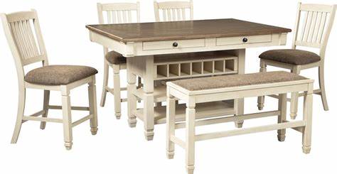 Bolanburg Pub Table with 4 Barstools and Bench