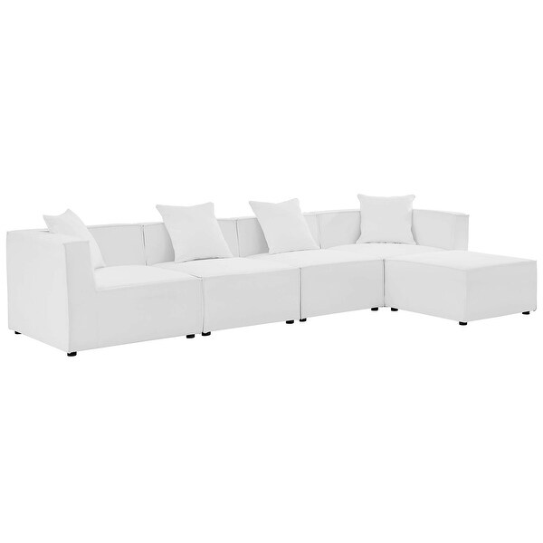 Saybrook Outdoor Patio Upholstered 5Piece Sectional Sofa