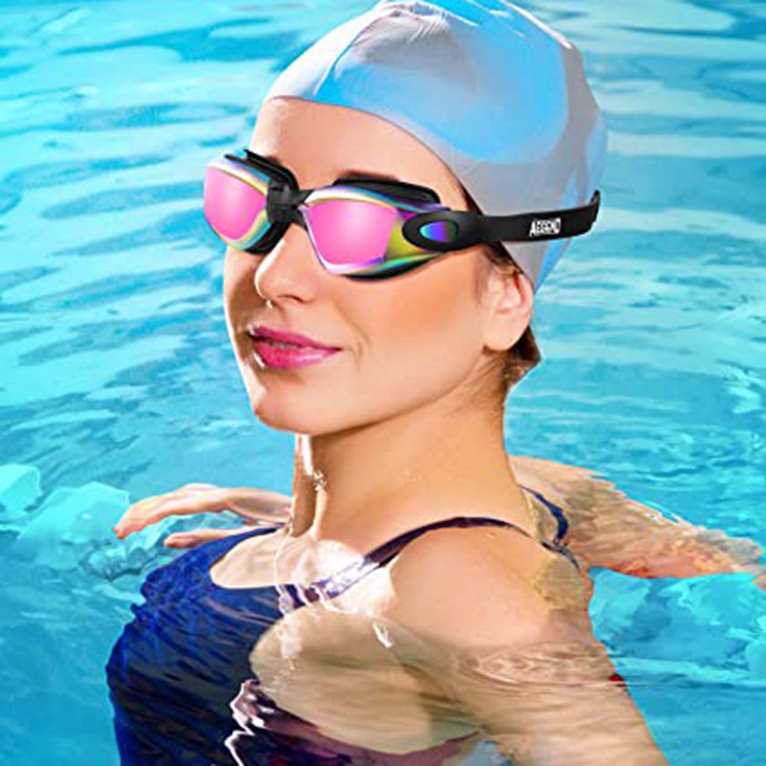 SHX 2pack Swimming Goggles, Swimming Goggles No Leaking Full Protection for Adult Comfortable Daily Swim Glasses with Mirrored Anti-Fog lens