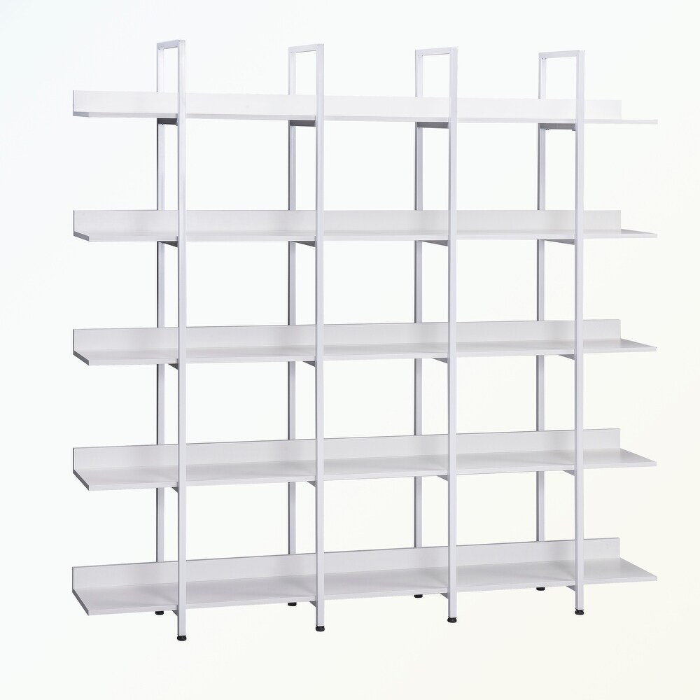 5 Tier Bookcase with Metal Frame  MDF Board