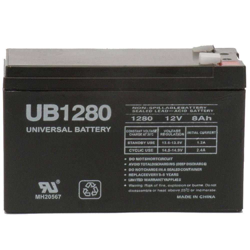 UPG 12-Volt 8 Ah F2 Terminal Sealed Lead Acid (SLA) AGM Rechargeable Battery UB1280