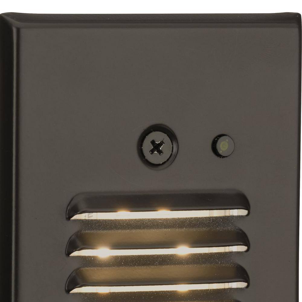 Progress Lighting Outdoor Hardwired Antique Bronze Integrated LED Wall or Stair Light with Photocell P660006-020-30