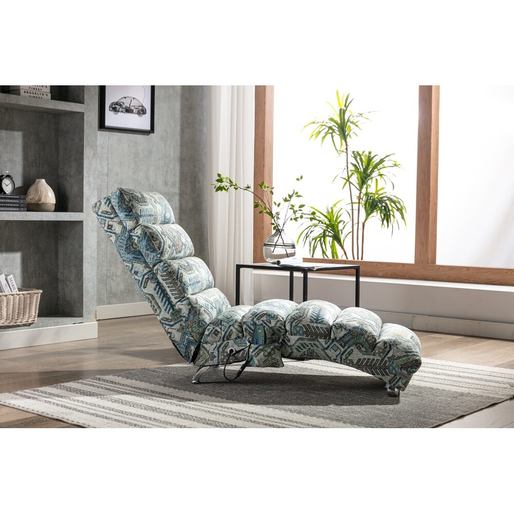 Modern Linen Chaise Lounge Chair Indoor Long Lounger for Living Room Office