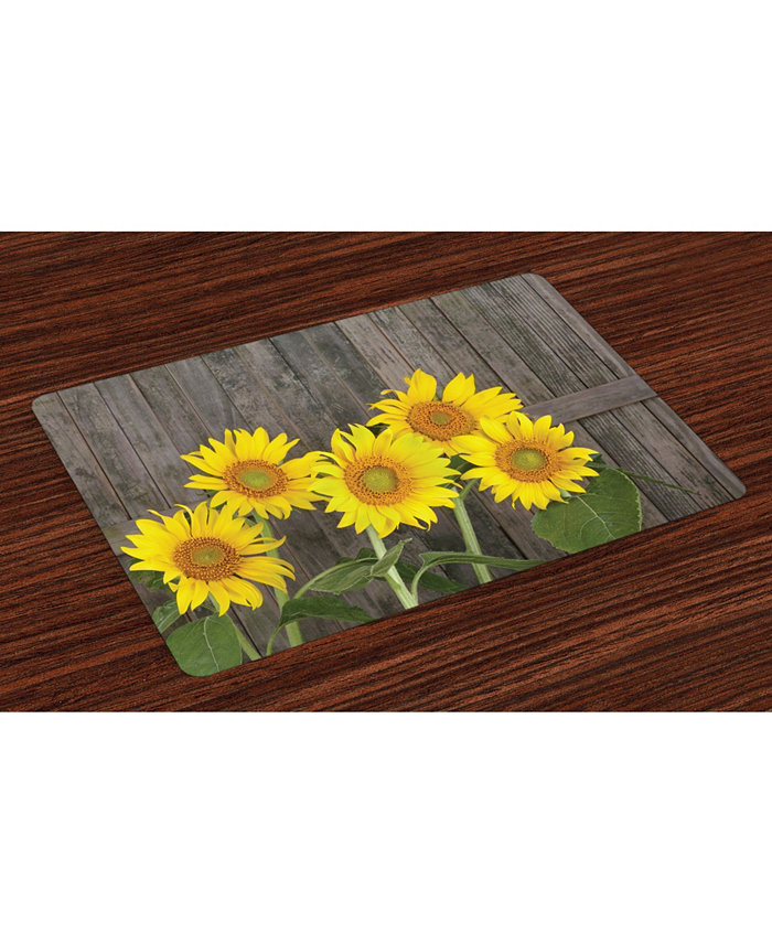 Ambesonne Sunflower Place Mats Set of 4