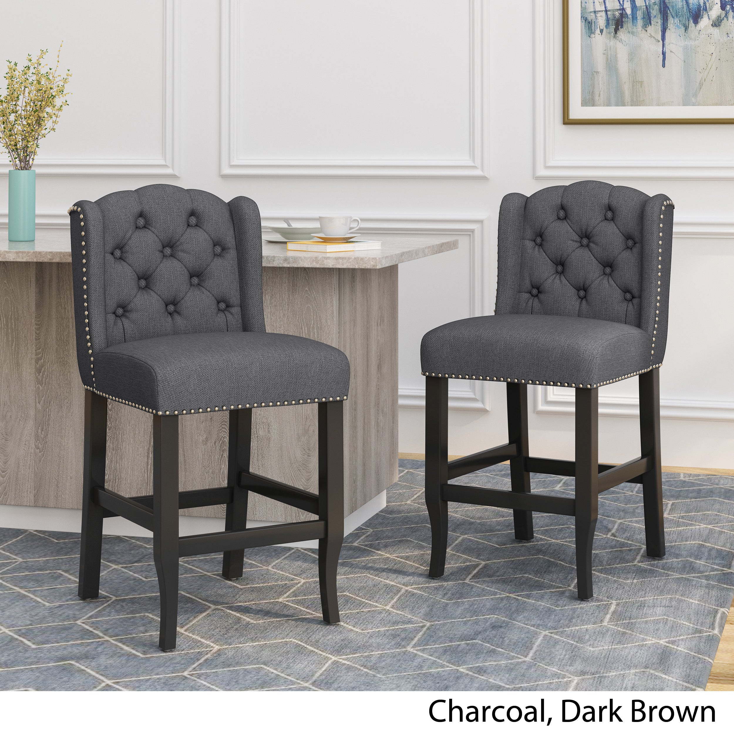 Leisha Wingback Counter Stool (Set of 2)