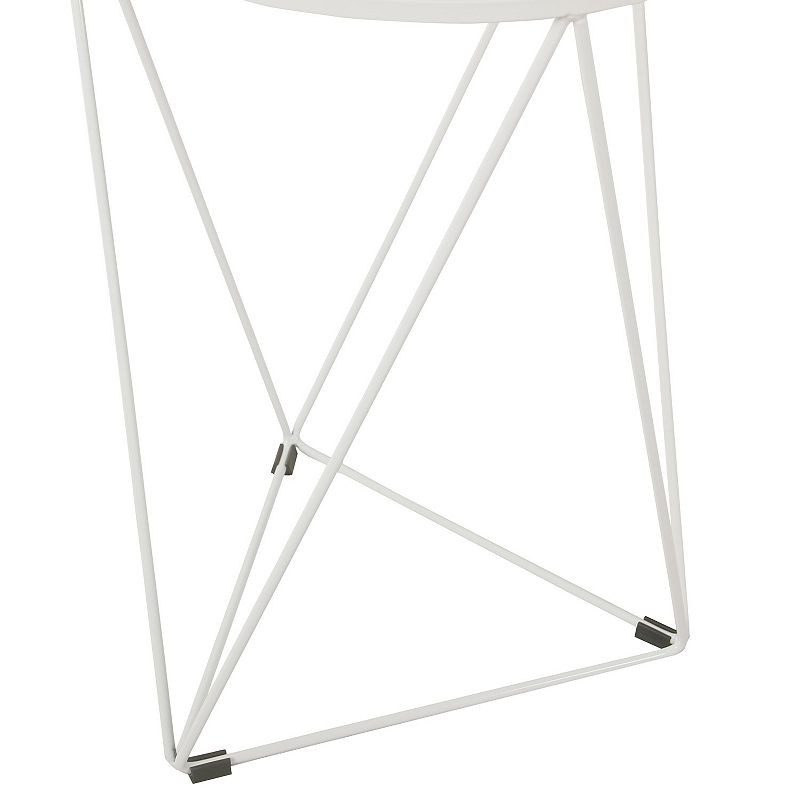 HomePop Metal and Glass Triangle Accent Table