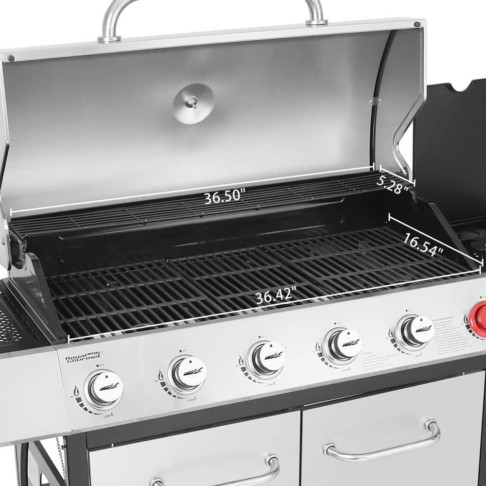 Royal Gourmet 6-Burner BBQ Liquid Propane Gas Grill with Sear and Side Burner SG6002R