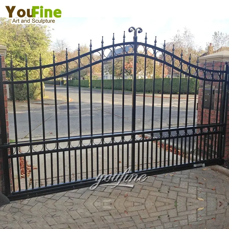 New Simple Wrought Iron Sliding Gate Design