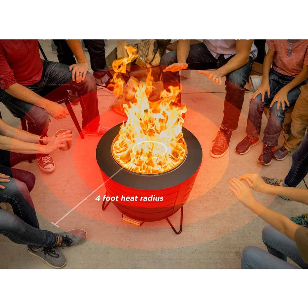 TIKI Smokeless 25 in. Patio Fire Pit Black Metal 1122033