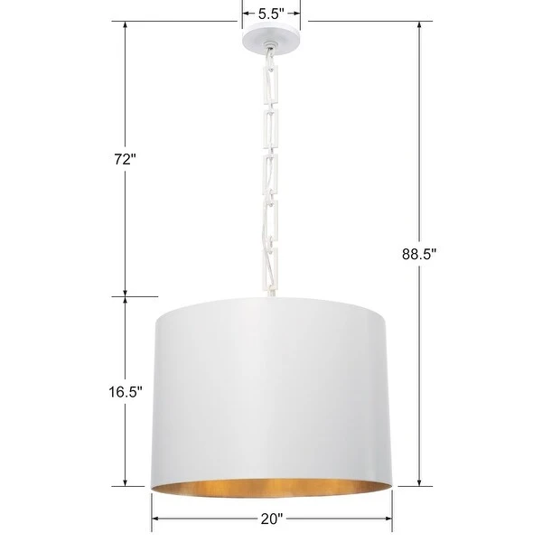 Brian Patrick Flynn for Crystorama Alston 6 Light Matte White Chandelier - 20'' W x 16.5'' H