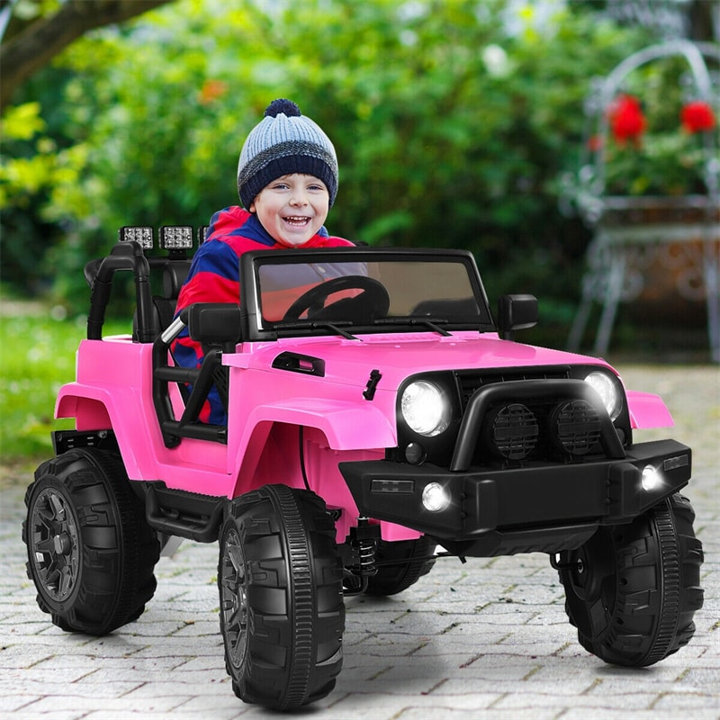 Kids Ride on Car 12V Battery Powered Electric Riding Toy Truck with Remote Control & LED Lights