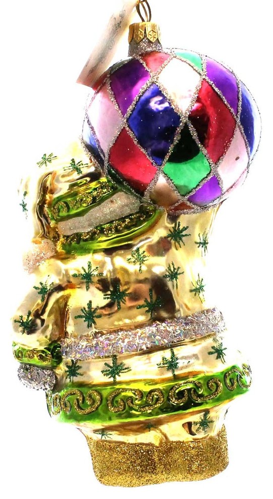 Larry Fraga HARLEQUIN BALL SANTA Glass Ornament Christmas 471   Contemporary   Christmas Ornaments   by Story Book Kids Inc  Houzz