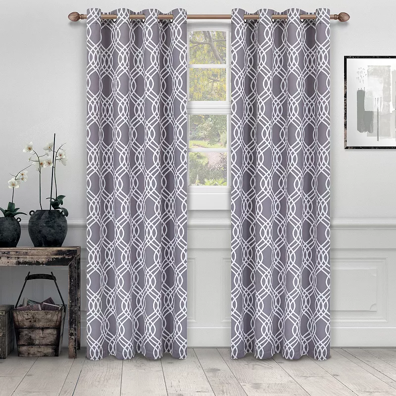 Superior Set of 2 Ribbion Insulated Thermal Blackout Grommet Window Curtain Panels