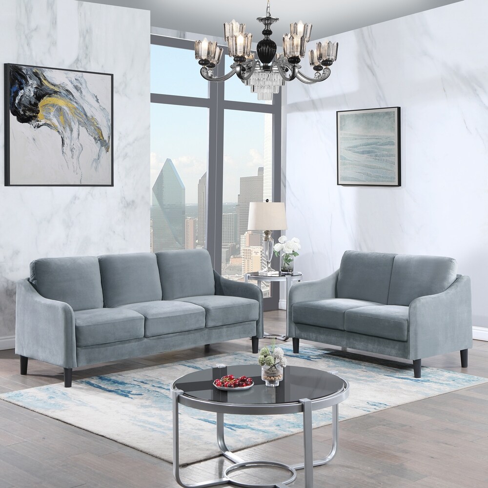 Modern Velvet 3 Seater Sofa Versatile Removable Cushions Couch Foam Cushions Sofa with Wood Frame for Living Room