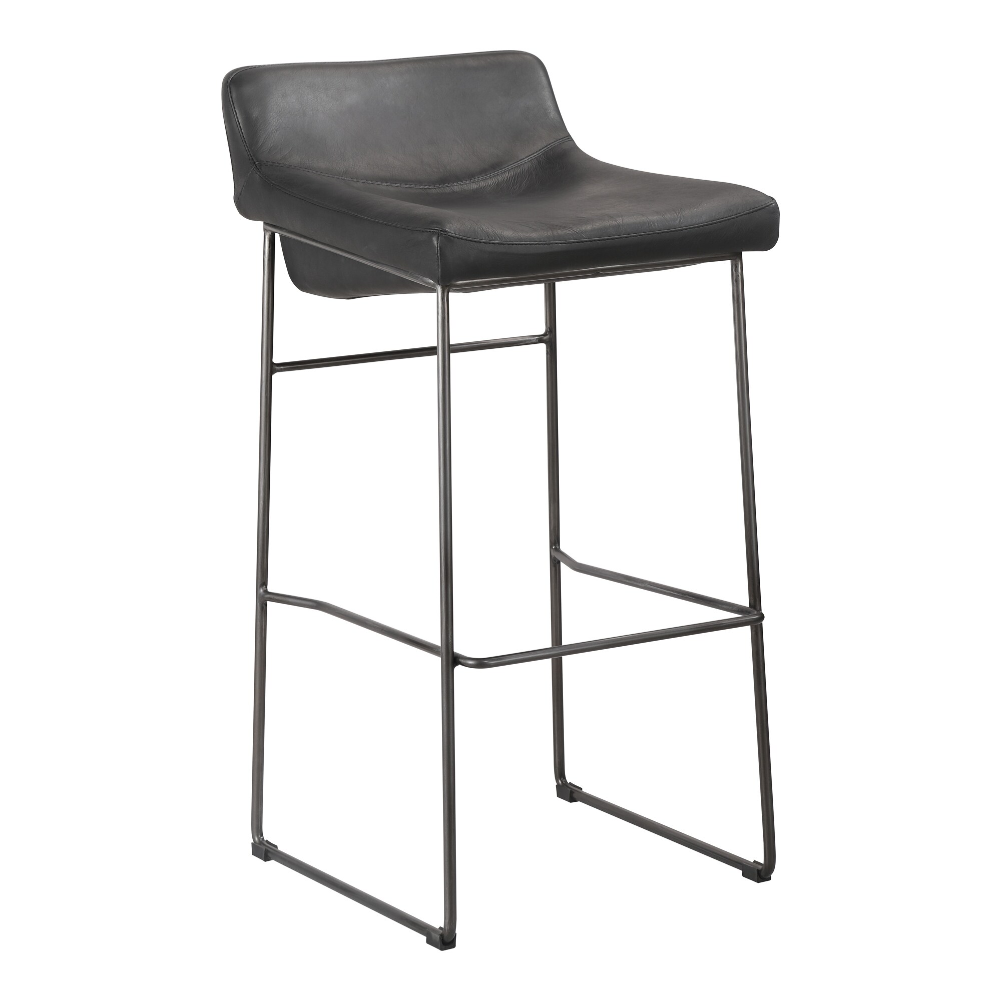 Aurelle Home Stina Modern Leather and Iron Barstools (Set of 2)