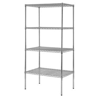 Sandusky Chrome 4-Tier Heavy Duty Steel Garage Storage Shelving Unit (36 in. W x 86 in. H x 24 in. D) WS362486-C