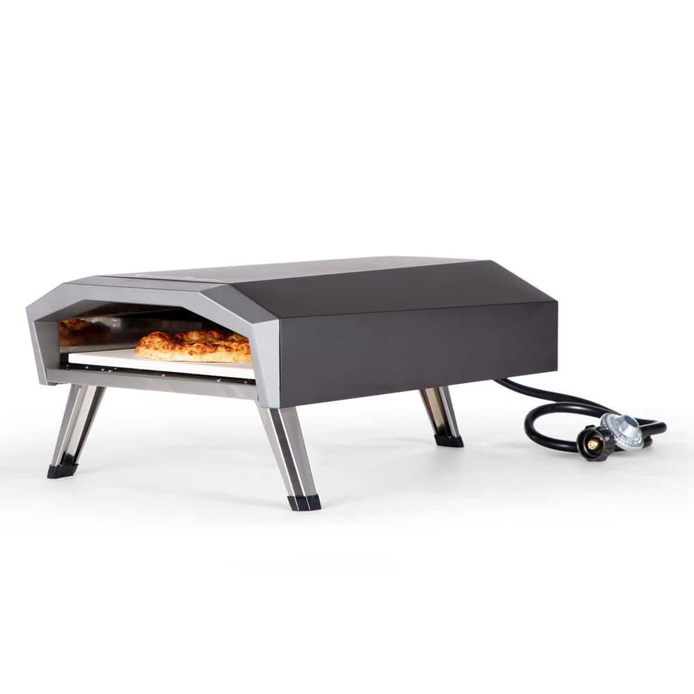 PHI VILLA Propane Tank Outdoor Pizza Oven in Black With All Needed Tools THD-E02GR011