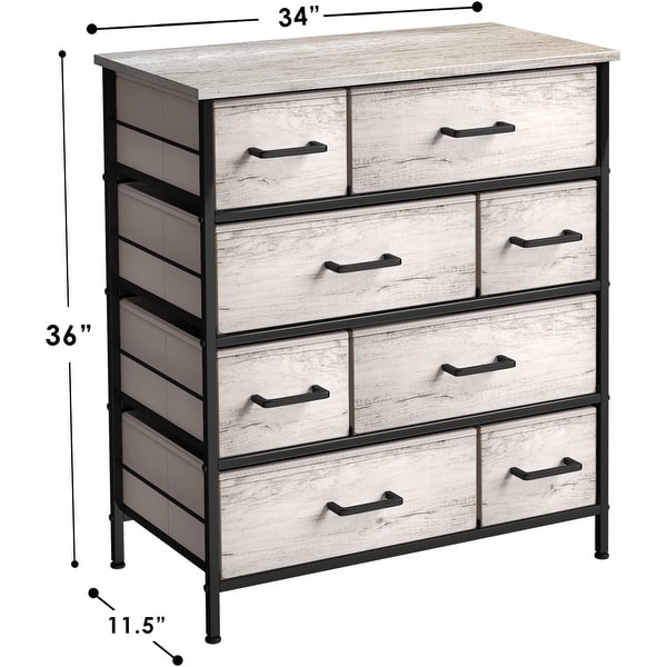 Dresser w/ 8 Drawers Furniture Storage and Chest Tower for Bedroom - - 36791998