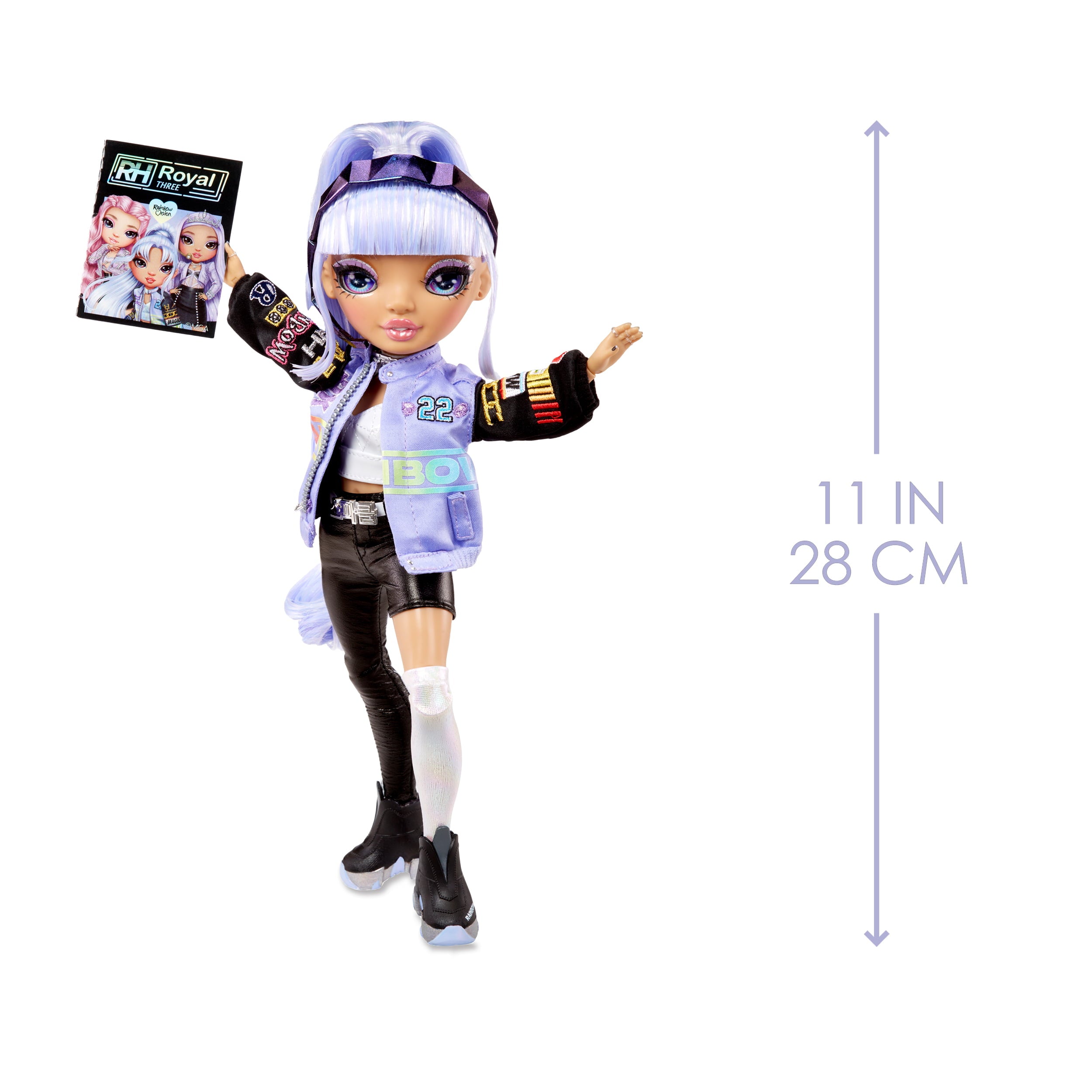 Rainbow High™ Rainbow Vision™ Royal Three K-pop – Tessa Park™ (Periwinkle Blue) Fashion Doll. 2 Designer Outfits to Mix & Match with Microphone Headset & Band Merch PLAYSET, Great Gift for Kids 6-12 Y