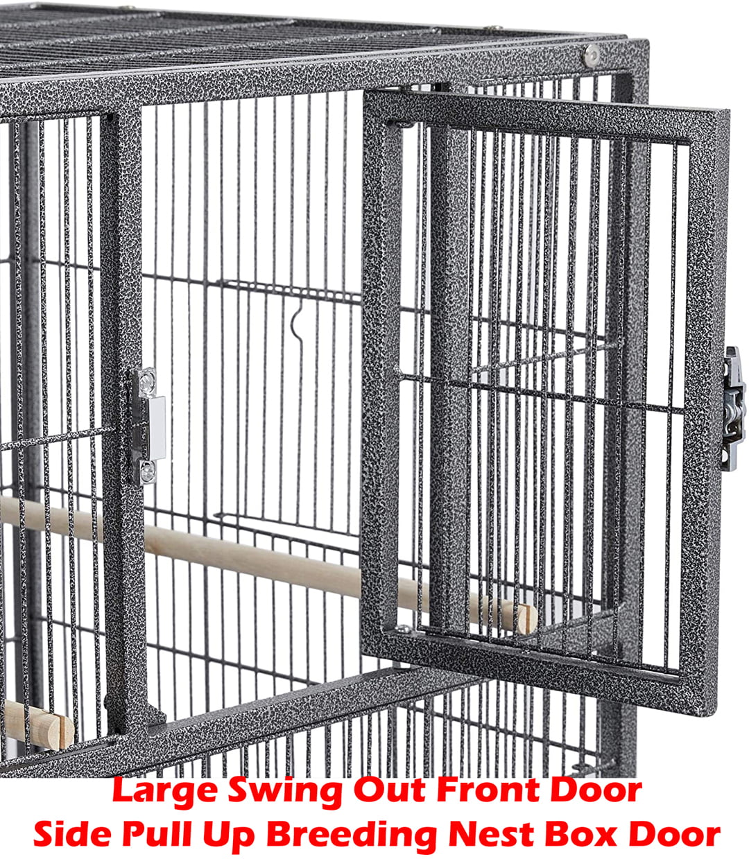 Stackable Bird Flight Breeder Cage Center Divider Side Nesting Box Doors Metal Bird Cage with Rolling Stand for Small Birds Lovebirds Finch Canaries Parakeets Cockatiels Budgies