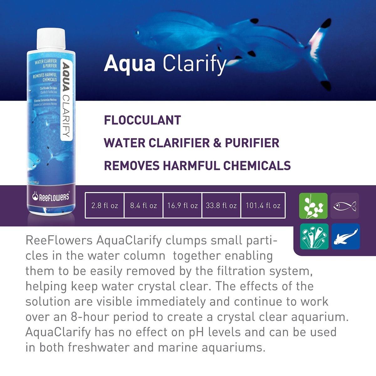 ReeflowersAqua Clarify Aquarium Water Clarifier and Purifier