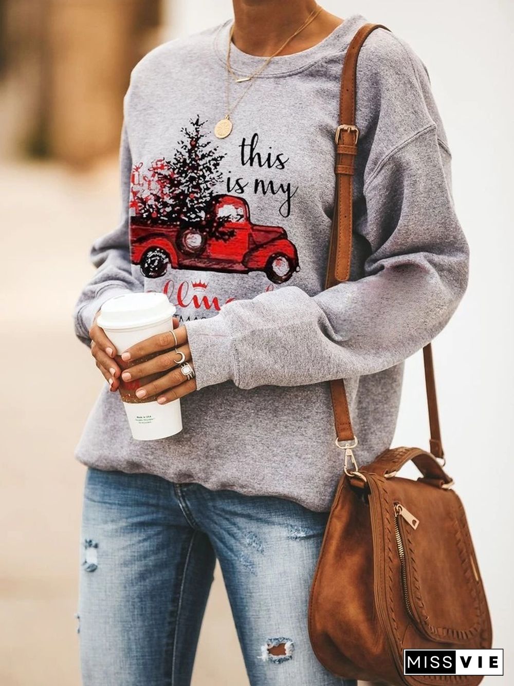 Grey Hallmark Christmas Movies Watching Sweatshirt